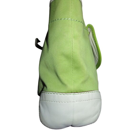 Coach 2006 Soho Canvas & Leather Mini Tote Buckle Front Flap Green & White - Picture 3 of 13